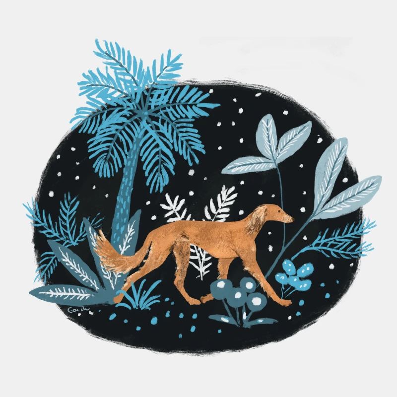 Saluki dans la forêt tropicale