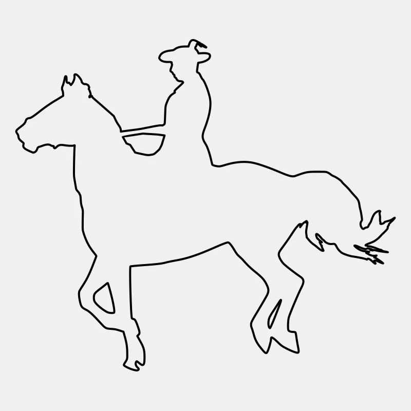 Cheval avec cavalier traditionnel Oneline Minimal