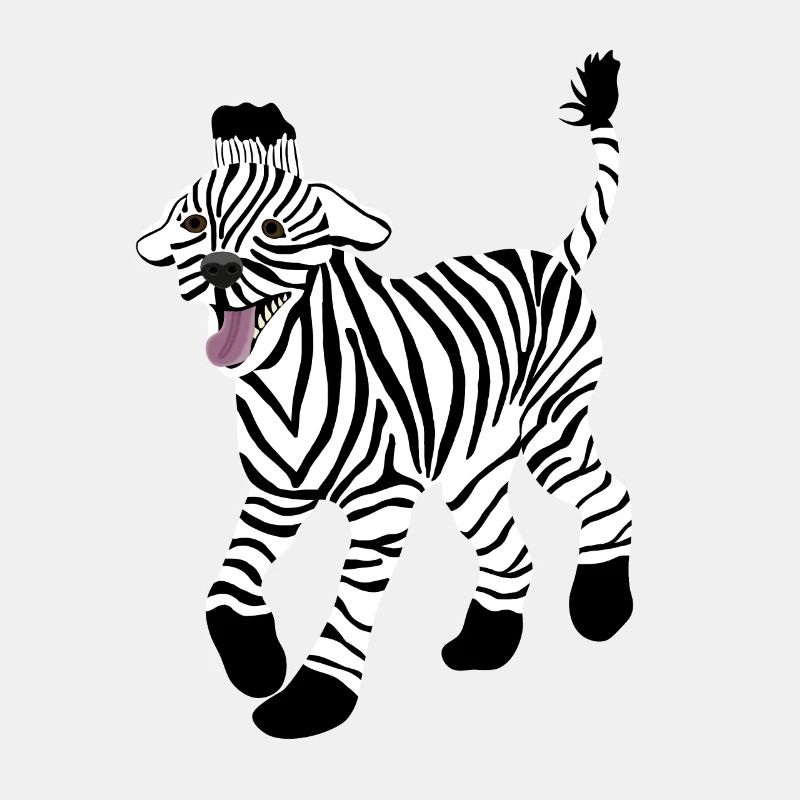 Dog with Zebra Pattern, Poodle, Funny, Crazy