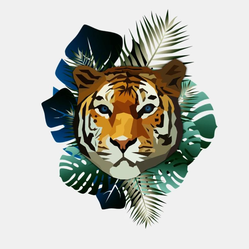 poly tiger jungle blue-ish