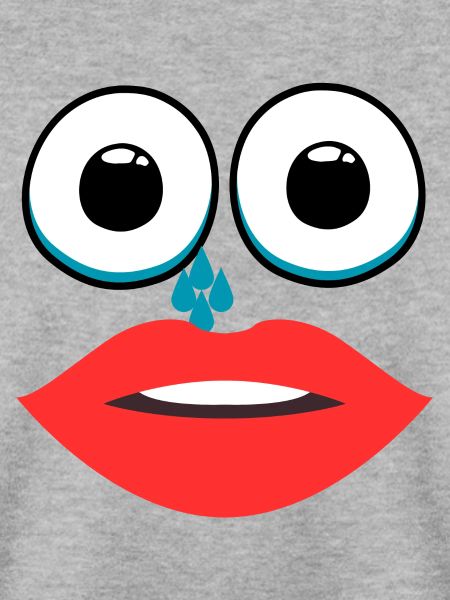 Frau mit weinendem Lippenstift