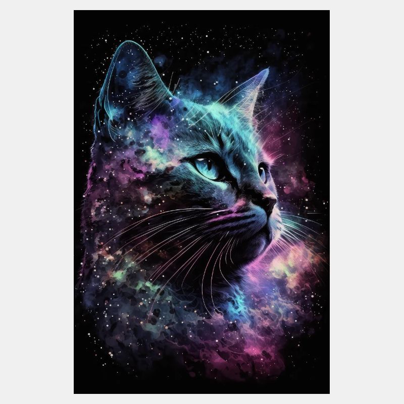 cat galaxy space space stars