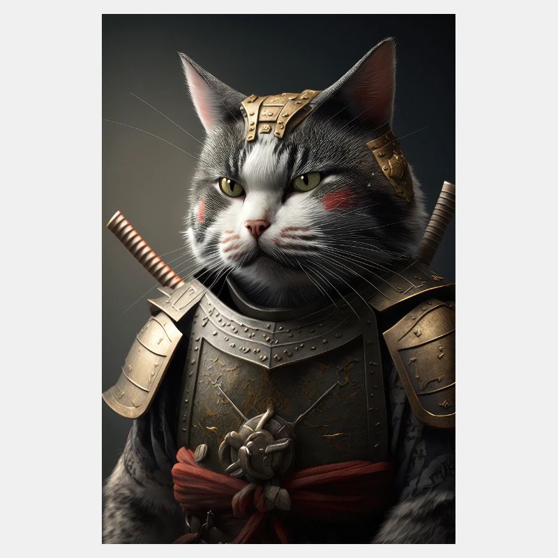 Samurai Katze Cat Cool Japan Krieger