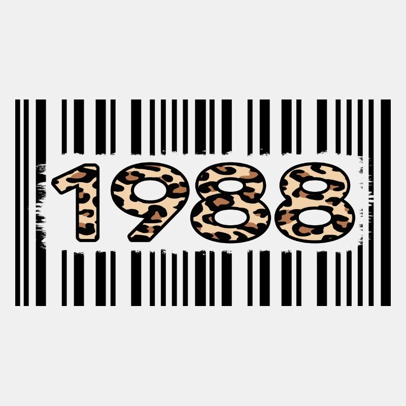 1988 anniversaire 34 ans anniversaire code à barres léopard