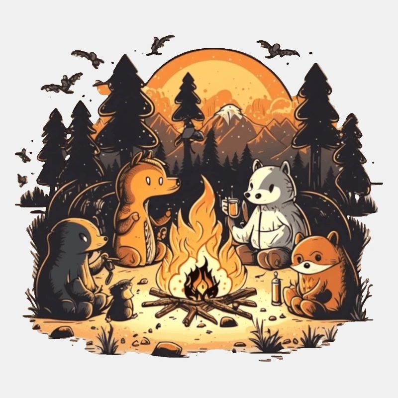 Tiere am Lagerfeuer