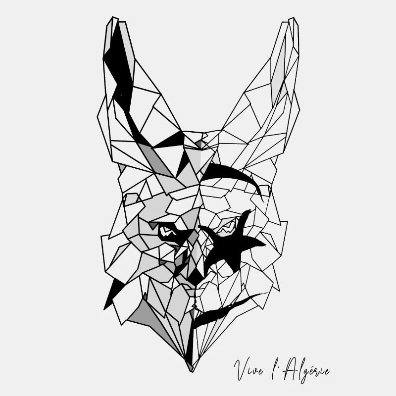 Fennec polygone drapeau de l'Algérie