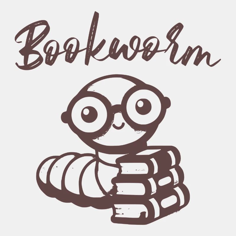 Bücherwurm mit Büchern