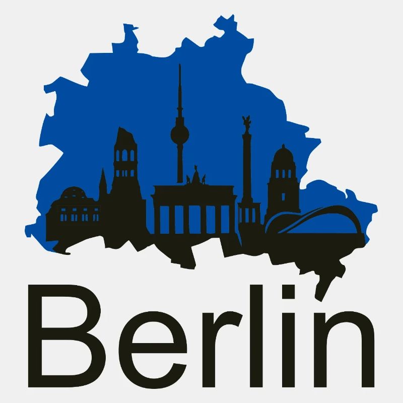 Berlin Skyline Geometric – Blau-Weiß