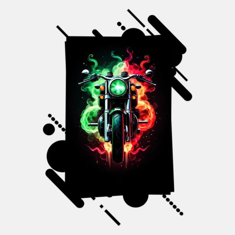 Neon Buntes Motorrad