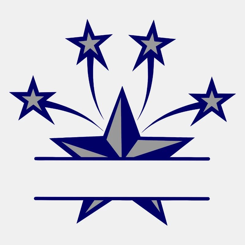 Star dark blue and grey with bar between them