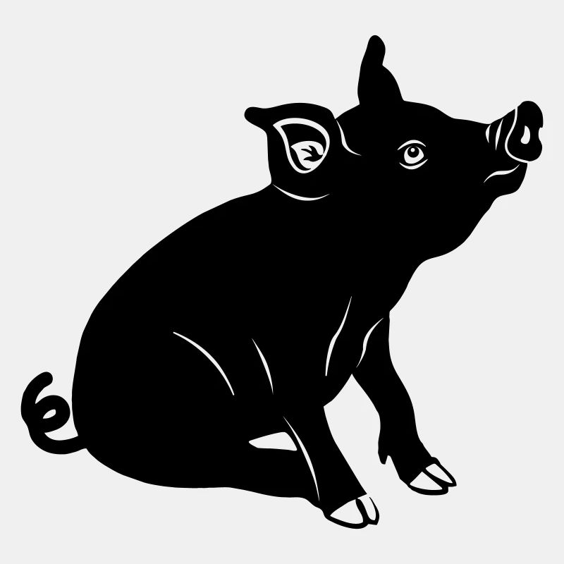 Pig sitting logo Shadow image