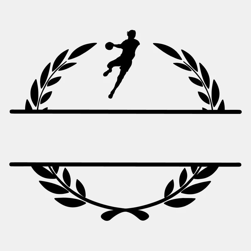 Handballer im Lorbeerkranz-Monogramm