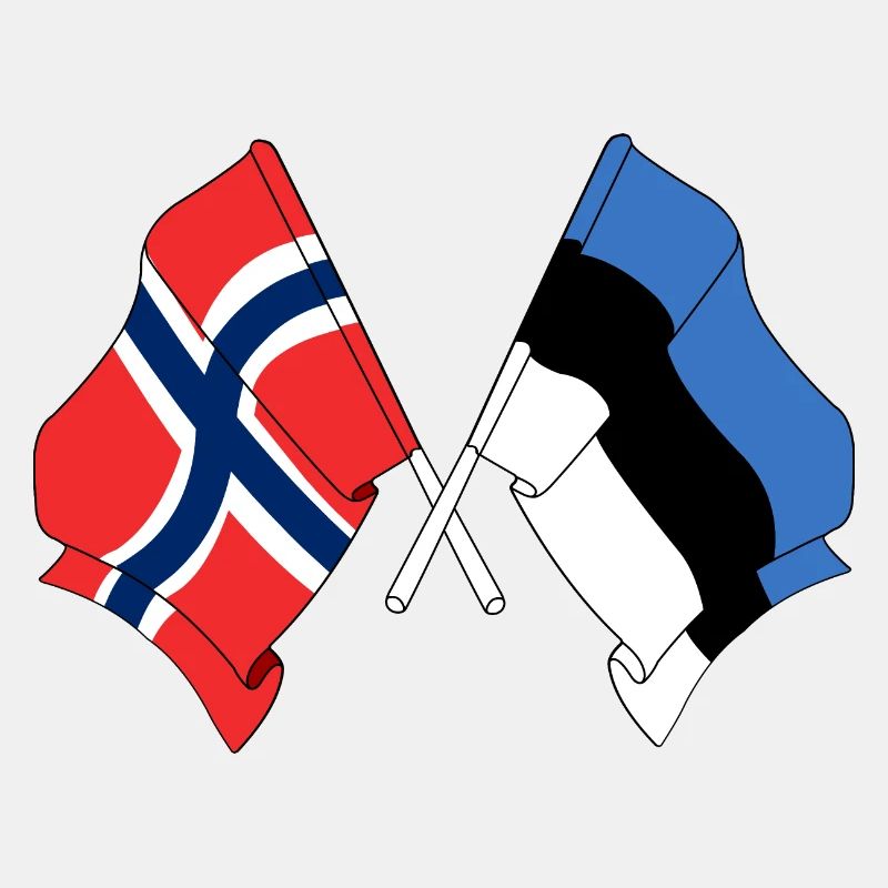 Drapeau de la Norvège, drapeau de l’Estonie