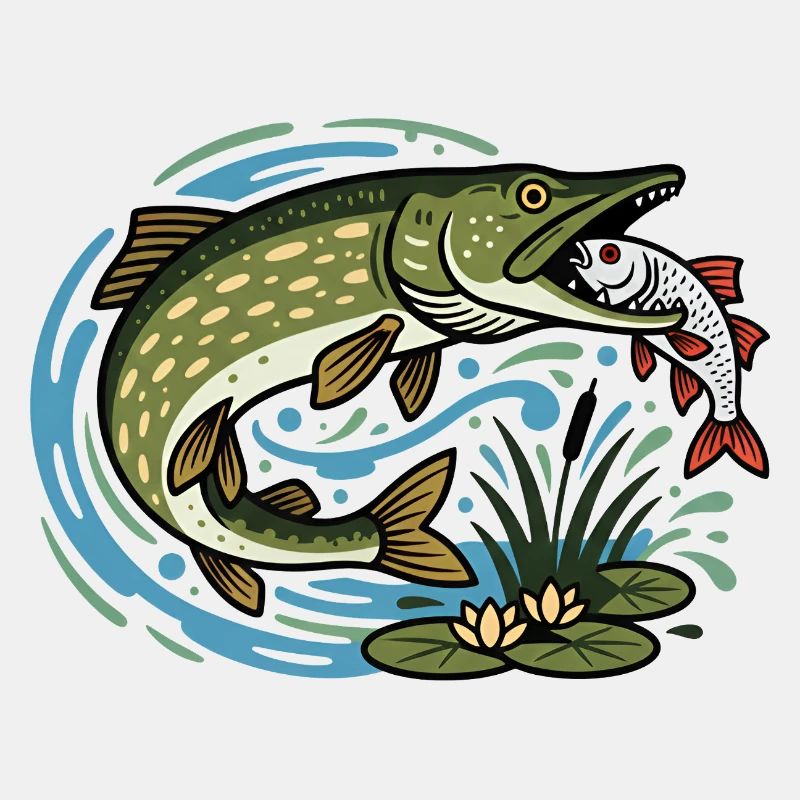 Pike catches roach