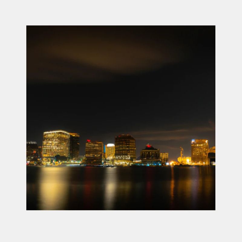 Großstadt Skyline bei Nacht