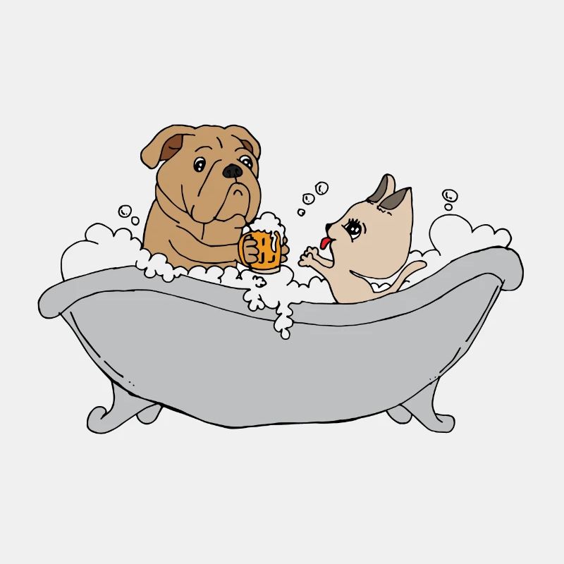 Hund badet im Bier
