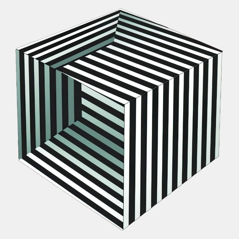 Illusion de cube rayé