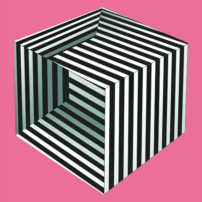 Illusion de cube rayé