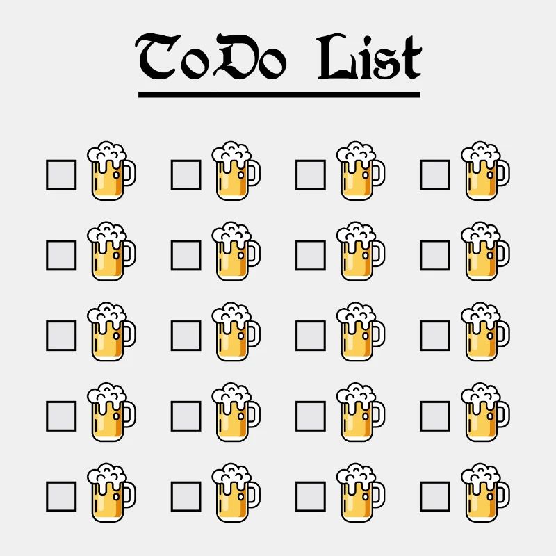 ToDo Liste Chope de bière Liste de check-list drôle