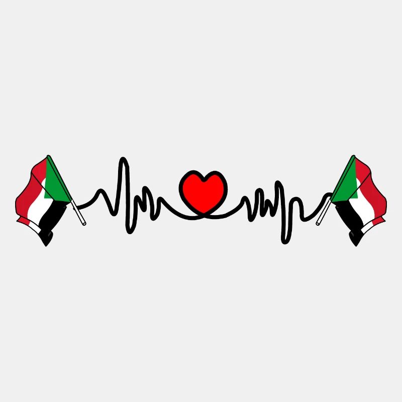 Herzfrequenz Cardio Flagge Sudan