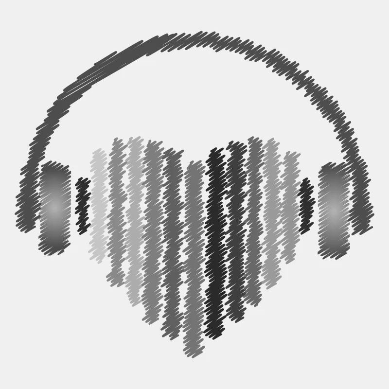 Musik Herz - Kopfhörer - Liebe