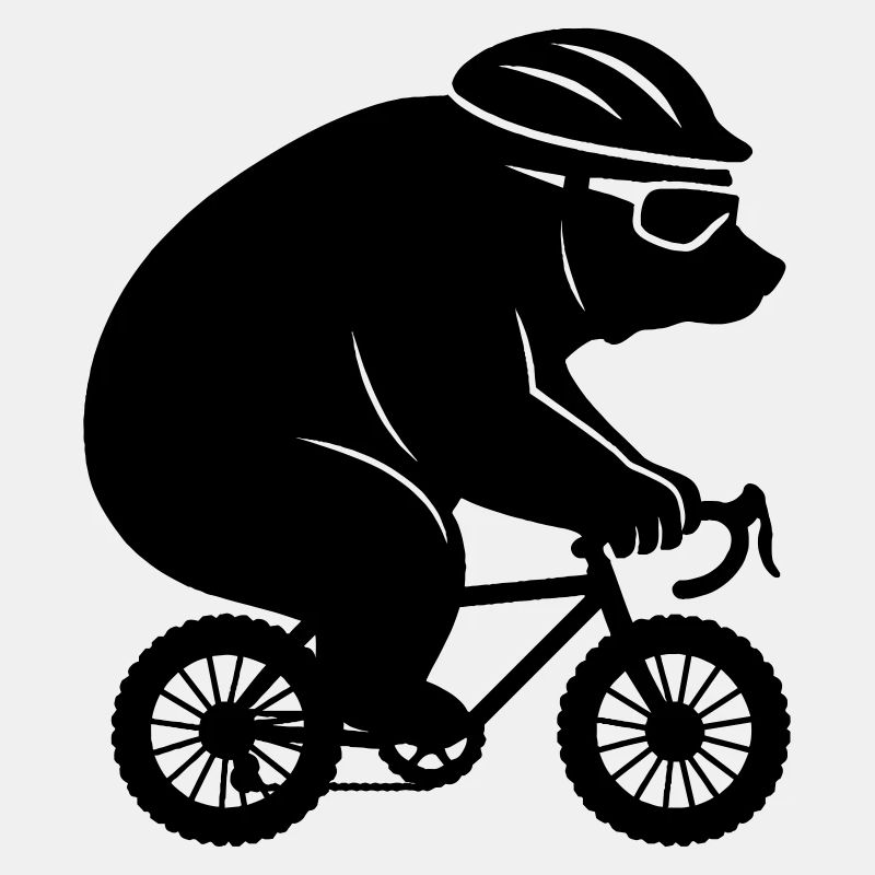 Ours géant sur un minuscule vélo de gravier