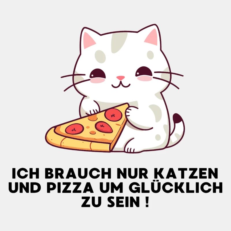 Katze isst Pizza