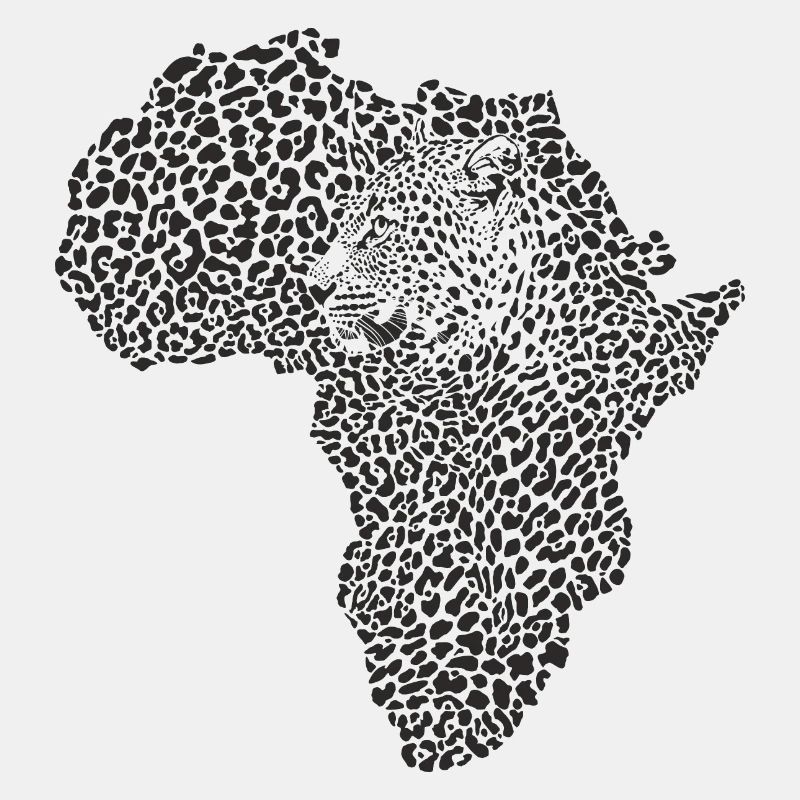 Afrika map leopard