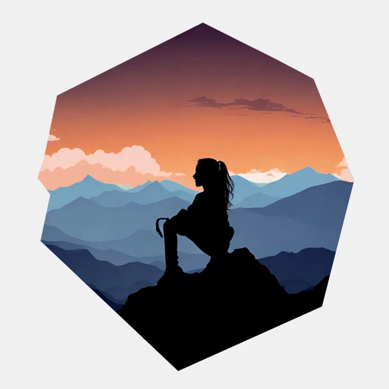 Frau und Berge