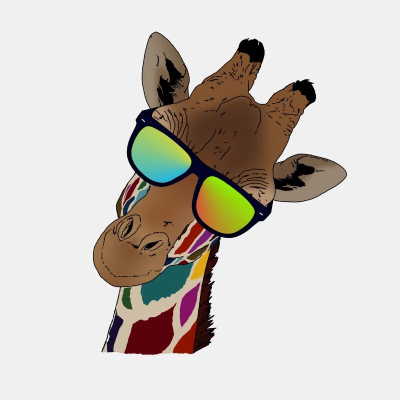 Regenbogen Giraffe mit Sonnebrille Geschenkidee
