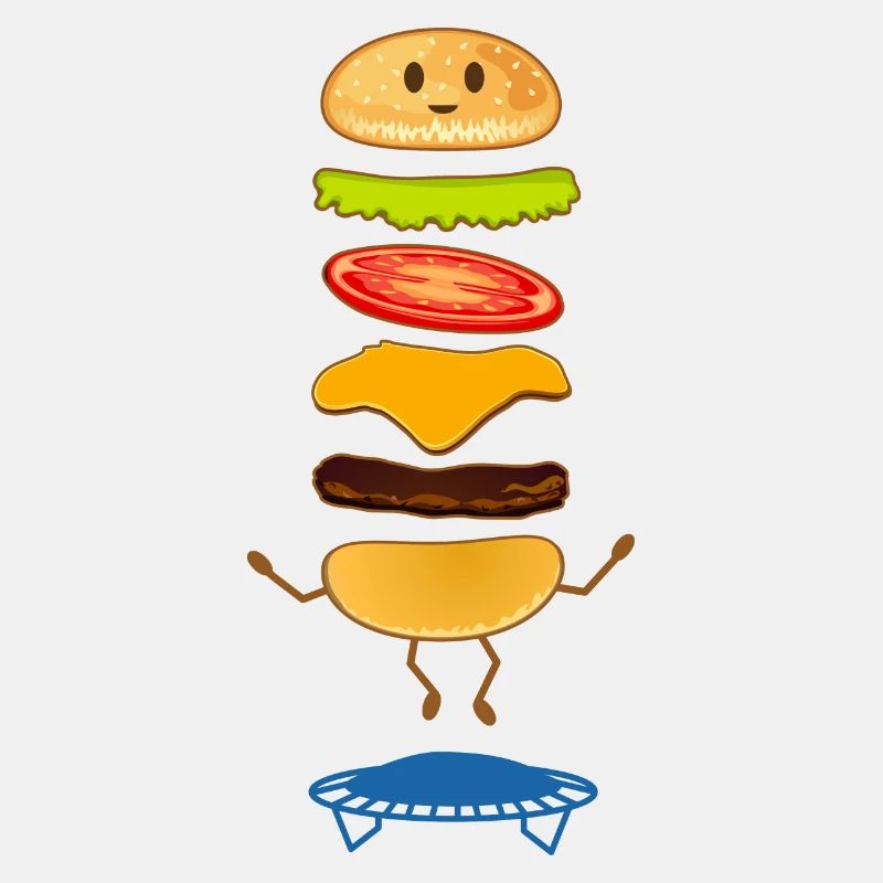 Springender Burger Fastfood Geschenkidee Geschenk