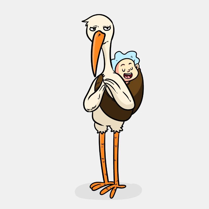 Storch mit Baby