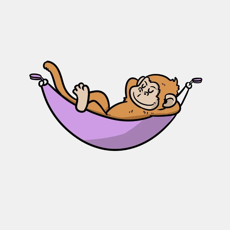 Funny monkey on hammock on holiday