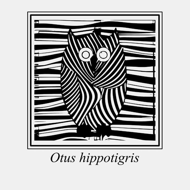 Eule oder Uhu im afrikanischen Zebra-Design