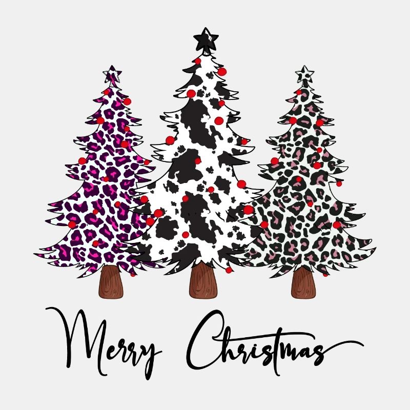 Joyeux Noël Léopard Buffalo Plaid Arbres, Noël