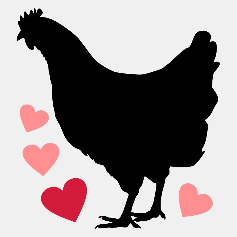 Hühnerliebe Huhn mit Herzen
