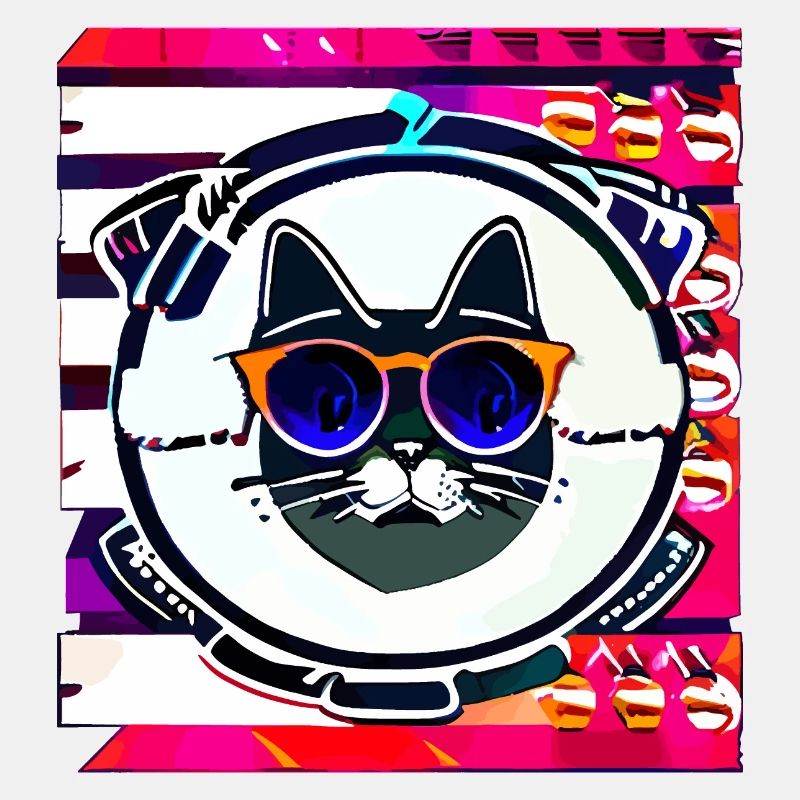 Drôle de logo de chat d’été