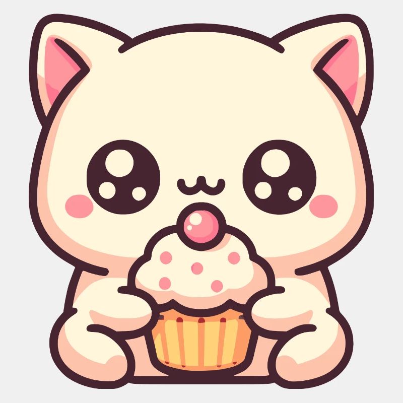 Süße Katze mit cupcake