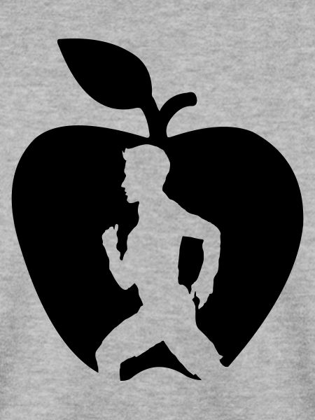 Gesunder Fruchtläufer im Apfel ausgeschnitten