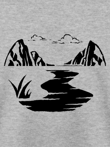 Berge Fluss Umriss