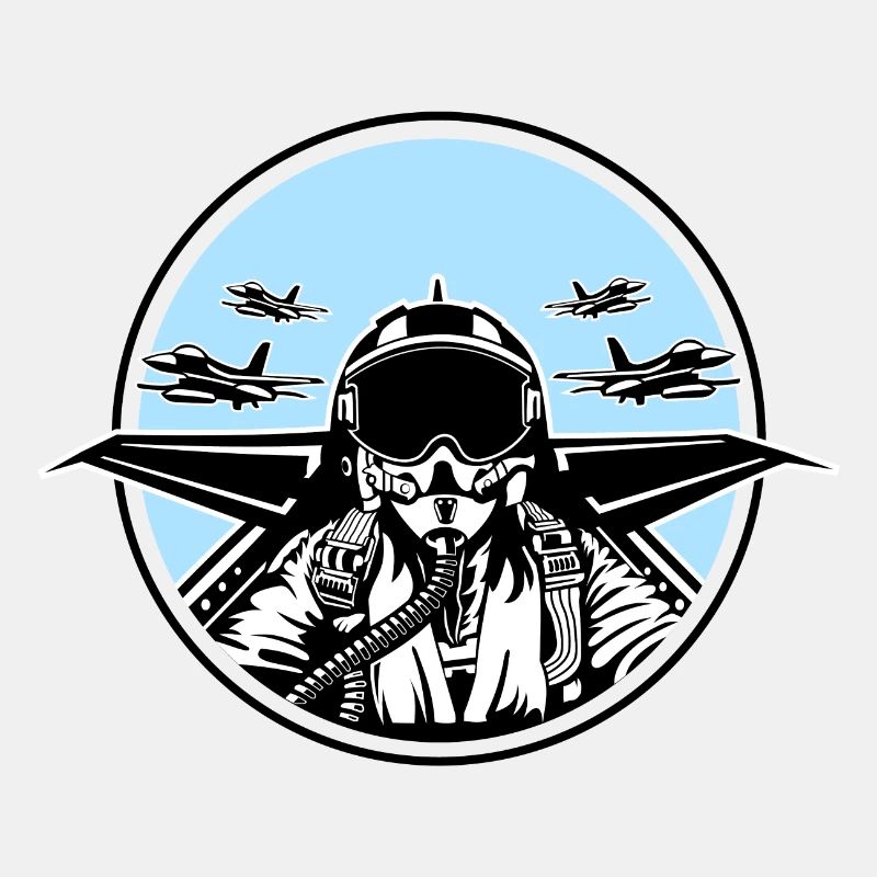 Jet Pilot / Kampfpilot 01_weiß Schwarz