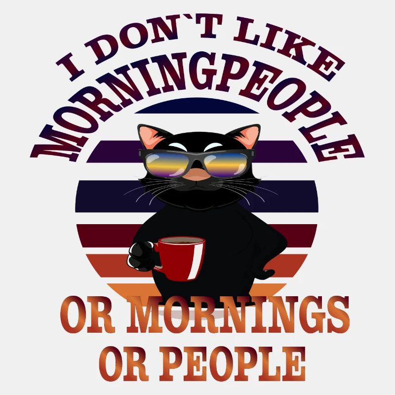 Motif de chat de café moufle du matin