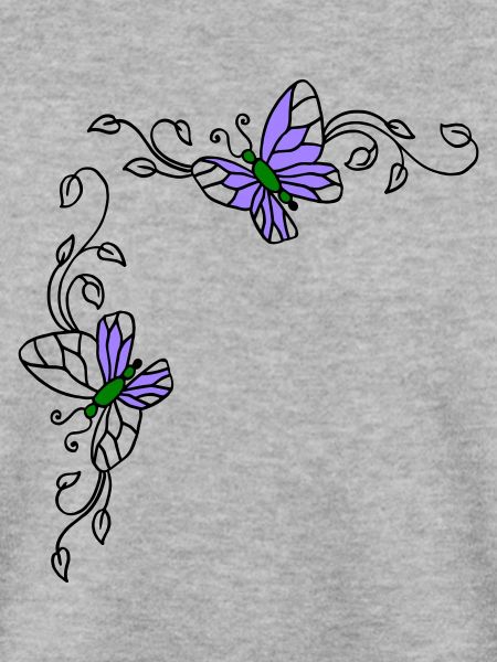 Schmetterlinge mit Blumenranken