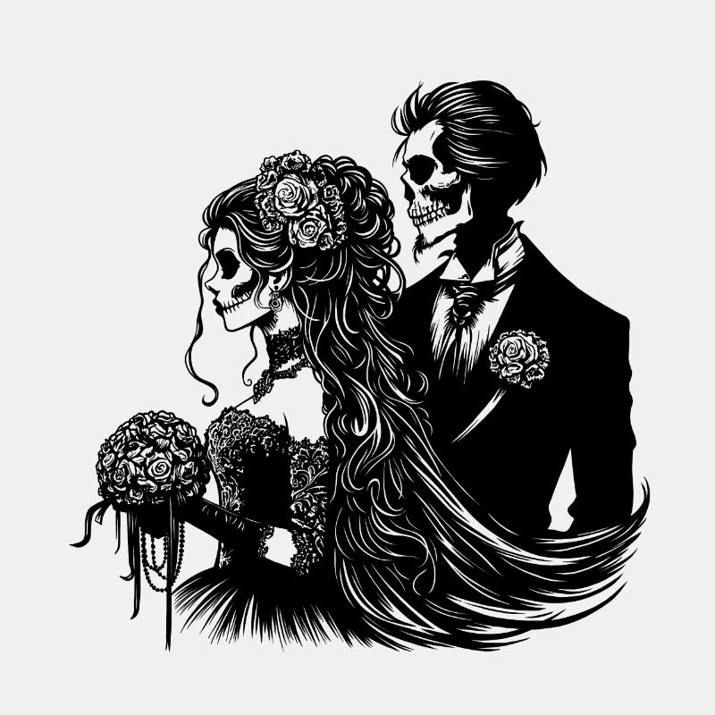 Brautpaar Gothic Style Illustration