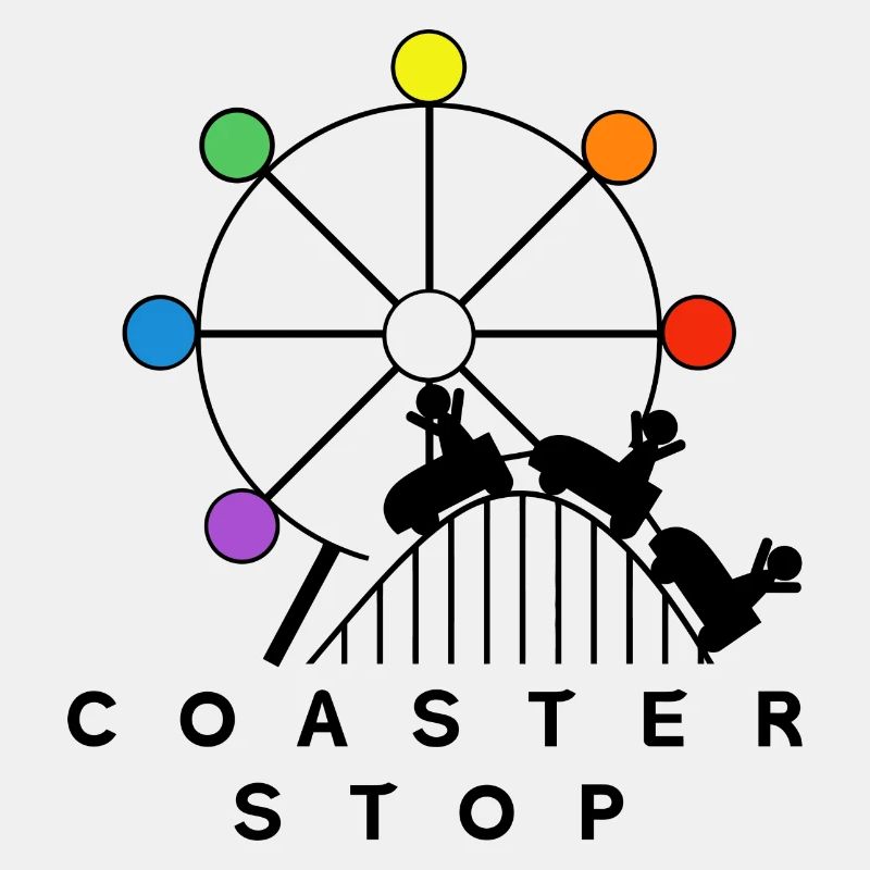Coaster Stop schwarzes Logo