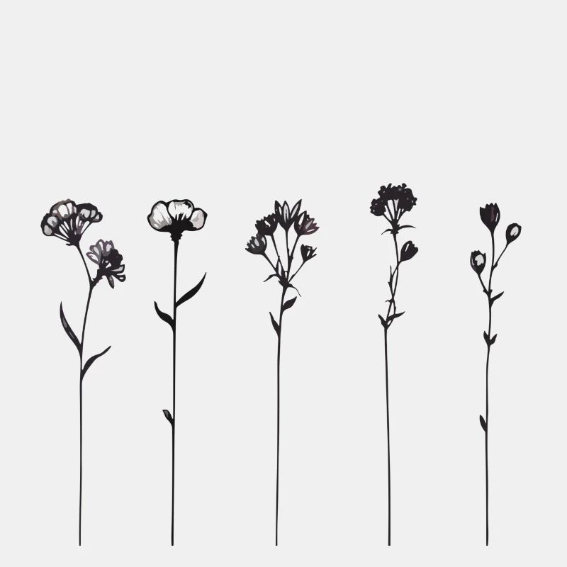 Zarte Blumenstriche