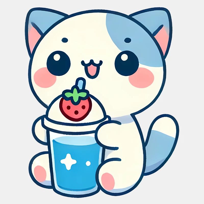 Kawaii Erdbeer-Katze