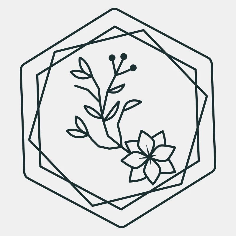 hexagones avec accent floral