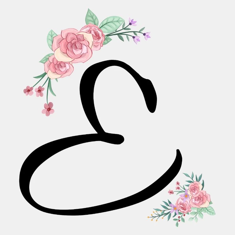 Lettre e fleurs