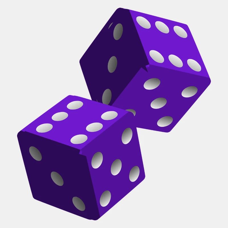 Dés violet avec chiffres blancs